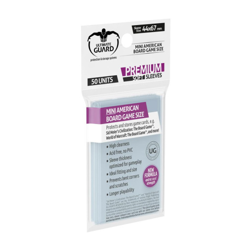 Ultimate Guard - Premium Soft Sleeves for Board Game Cards Mini American (50db) - Kártyavédő fólia - 44 x 67 mm - Image 2