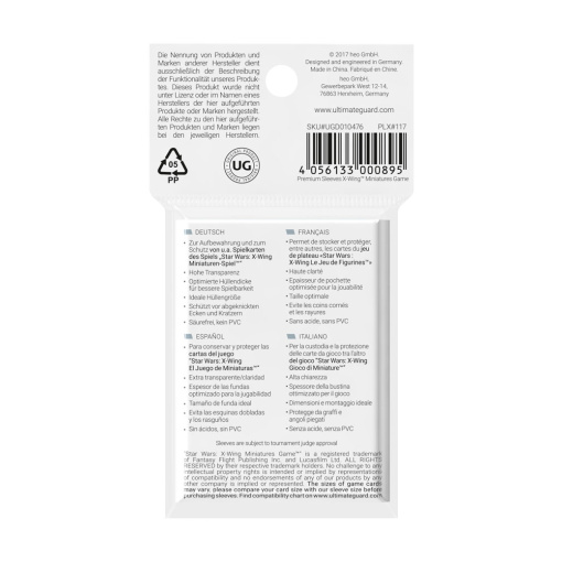 Ultimate Guard - Premium Soft Sleeves for Board Game Cards (50db) - Kártyavédő fólia - 43 x 65 mm - Image 3