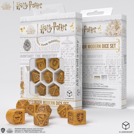 Kocka készlet - Harry Potter. Gryffindor Modern Dice Set - Gold (7) - Image 2