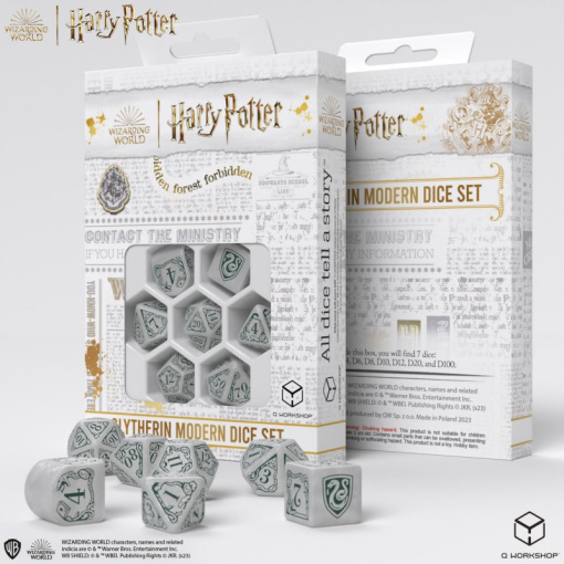 Kocka készlet - Harry Potter. Slytherin Modern Dice Set - White (7) - Image 8