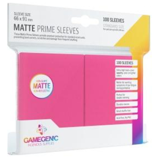 Gamegenic - Matte Prime Sleeves Pink (100 db) - Kártyavédő fólia - 66 x 91 mm