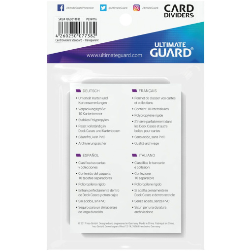 Ultimate Guard Card Dividers Standard Size Transparent (10 db) Kártyaelválasztó - 67 x 93 mm - Image 4