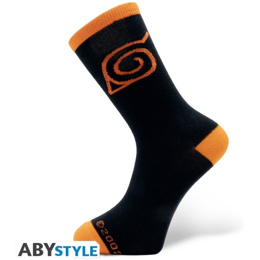 Naruto Shippuden Socks Black & Orange - Konoha zokni - Image 2