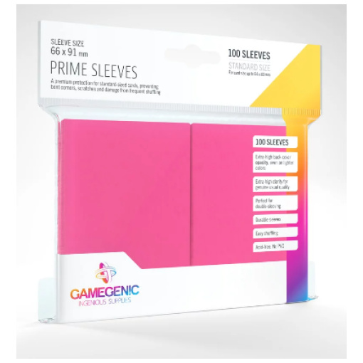 Gamegenic - Prime Sleeves Pink (100 db) - Kártyavédő fólia - 66 x 91 mm
